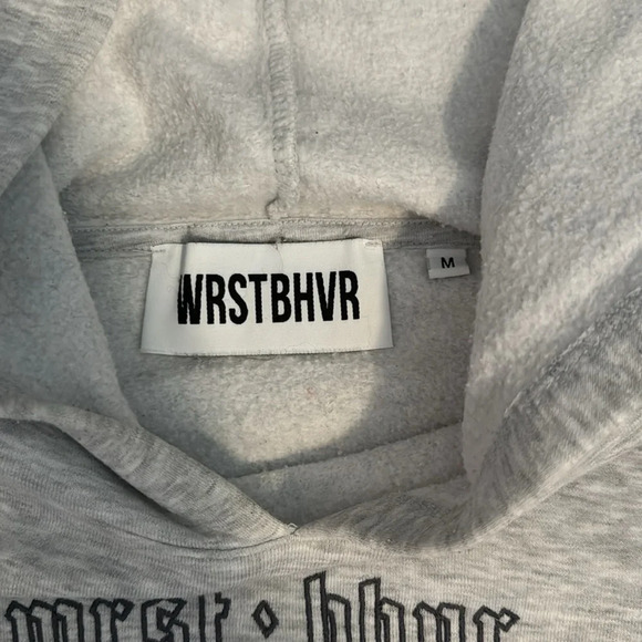 WRSTBHVR worst behavior embroidered hoodie - Picture 3 of 6